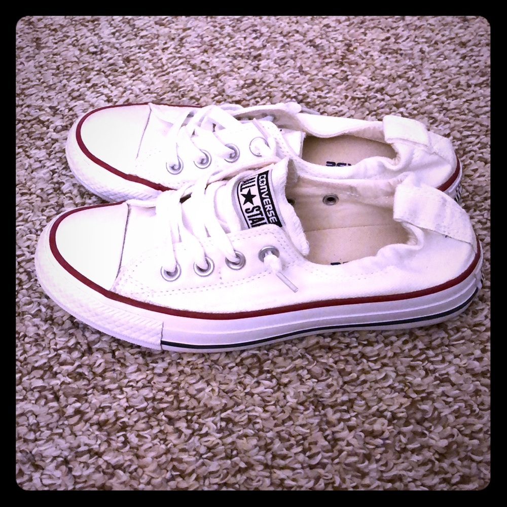 Converse slip ons.